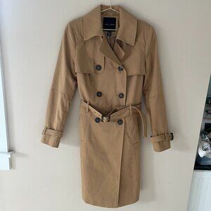 NEW LOOK Classic Tan Double-breasted Trench Coat Women's Size 2